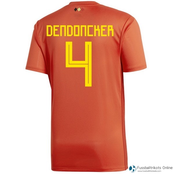 Belgica Trikot Heim Dendoncker 2018 Rote Fussballtrikots Günstig